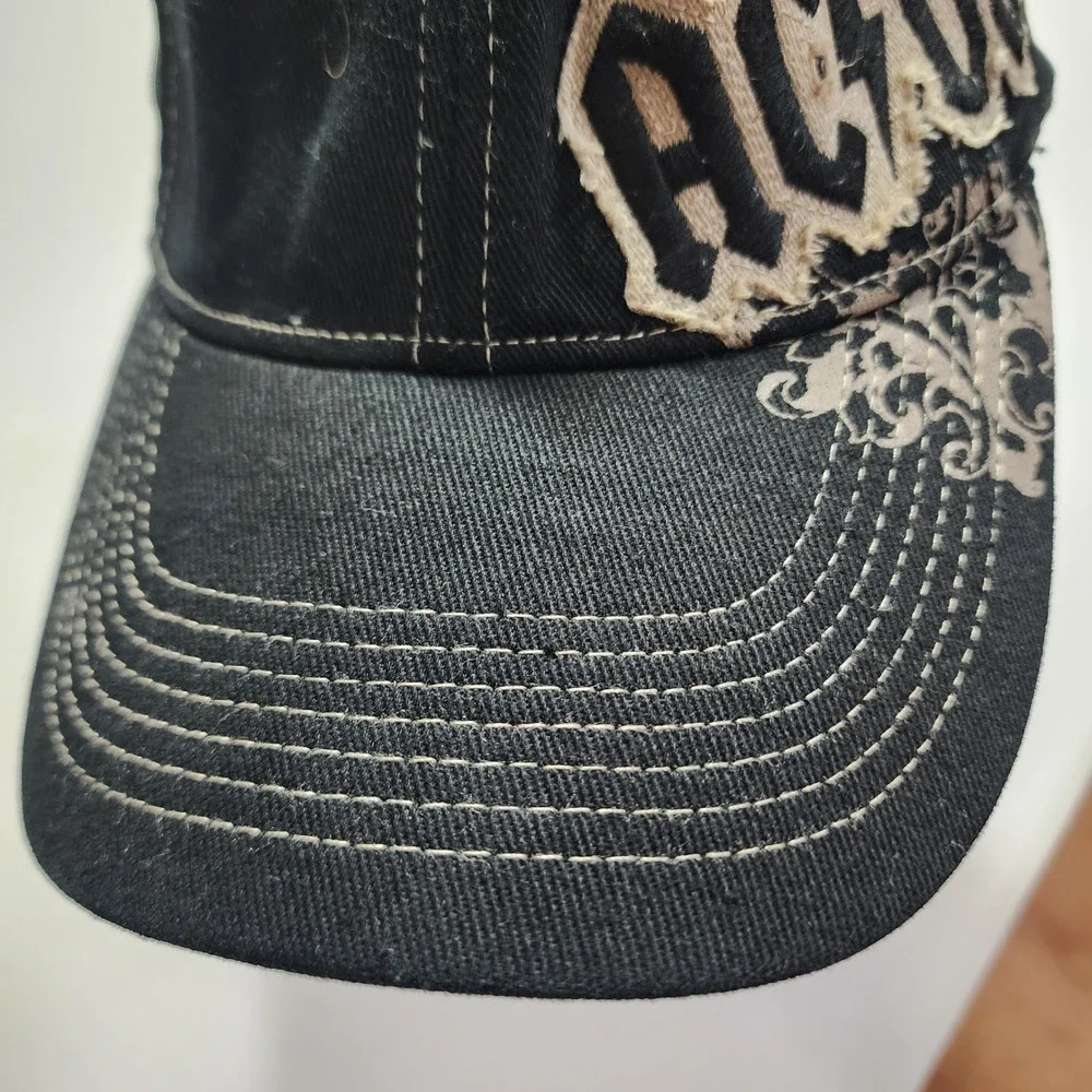 AC/DC Rockware 2008 Distressed Baseball Cap Black Virtus Perfect Fit Hat Mens OS